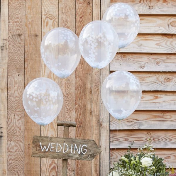 Buy White Confetti Balloons