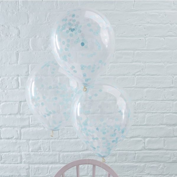 Blue Confetti Filled Balloons