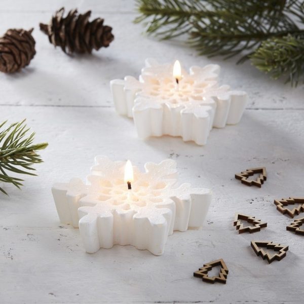 White Snowflake Candle