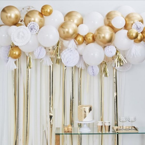 Gold and White Birthday Backdrop