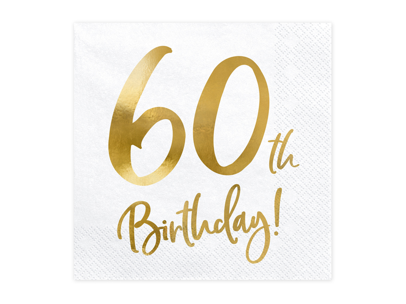Begeleiden Buitenland gevolgtrekking 60th Party Napkins Gold | 60th Birthday Decorations | Inspired By Alma