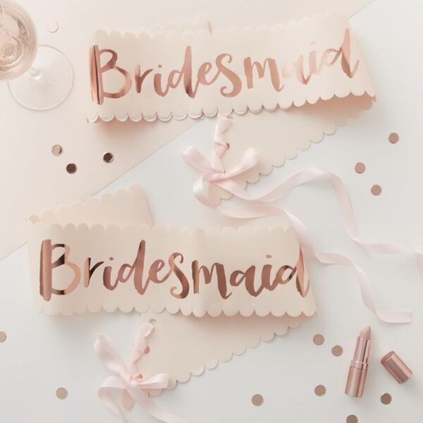 Bridesmaid Sashes Hen Party Rose Gold